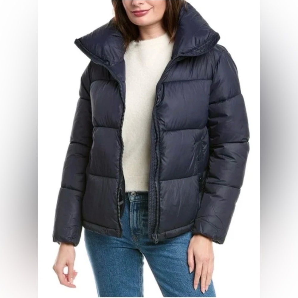 HUDSON Women’s Lightweight Puffer Jacket Coat Blue Size L Winter Insulated